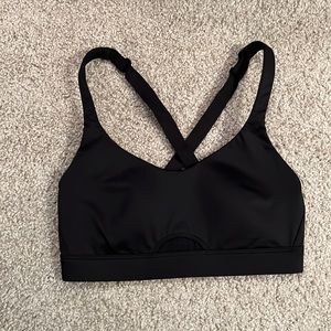 Black strappy sports bra